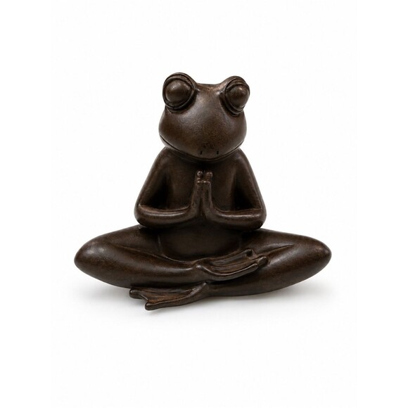 Unbranded Other - Meditating Frog Sculpture - Brown Home Art Accent